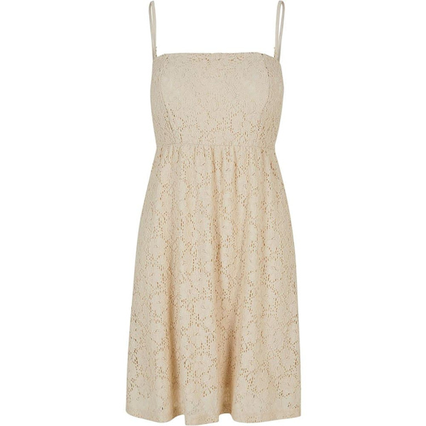 Urban Classics Laces ærmeløs Kort Kjole Beige 5XL Kvinde