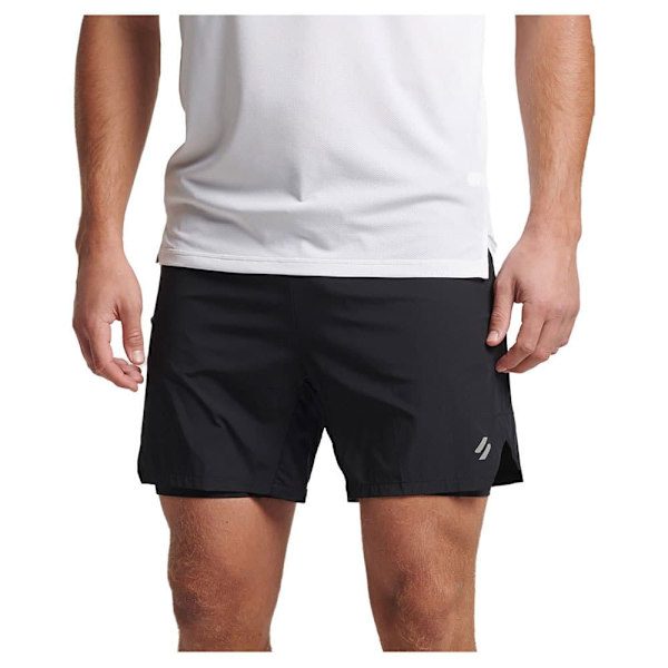 Superdry Shortsit Run Premium Layered Musta 2XL Mies