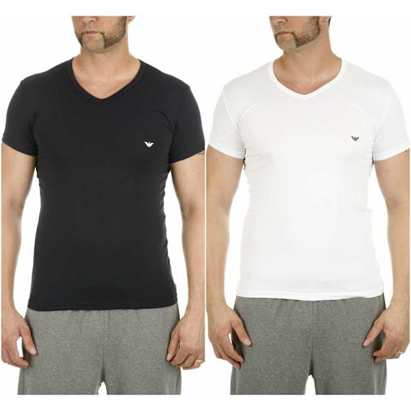 Emporio Armani 111512 Cc717 Kortærmet V-hals T-shirt Hvid S Mand
