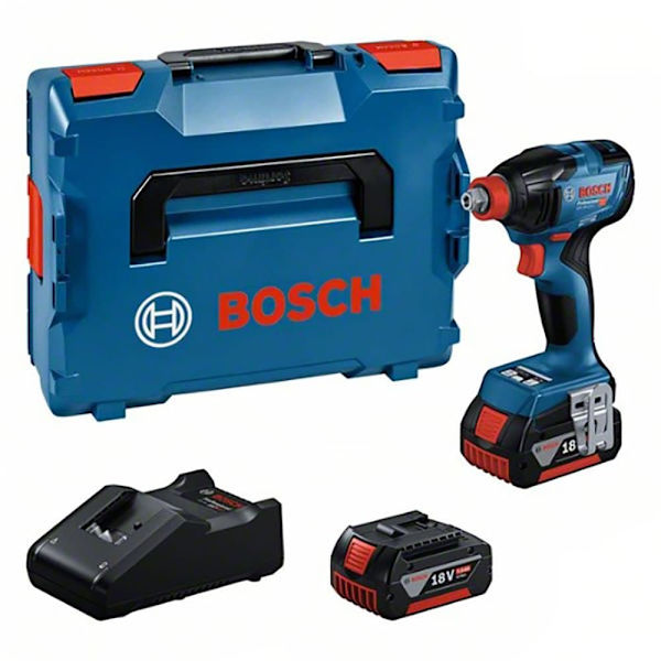 Bosch Professional Impact Driver Gdx18v-210c+2x5ah+gal18v-40+l-boxx136 Hopeinen