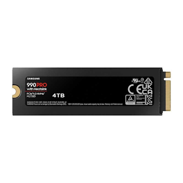 Samsung Ssd Harddisk 990 Pro Series Heatsink 4tb Rød