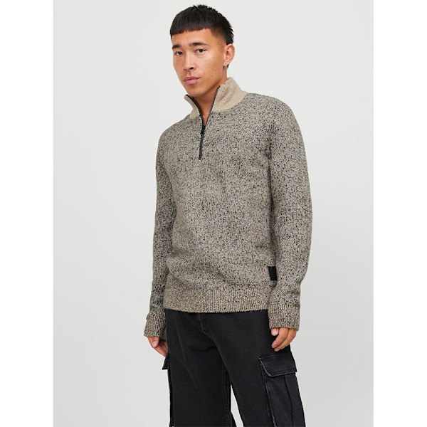Jack & Jones Sweater Med Halv Lynlås Space Grå S Mand