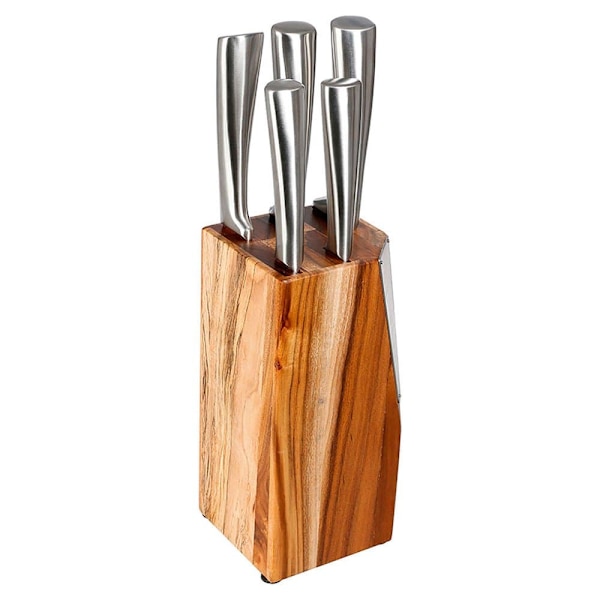 Five Simply Smart Träblock Med Knivar 5 Silver