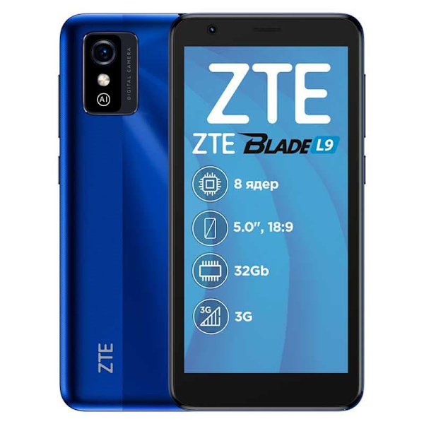 Zte Blade I9 1gb/32gb 6.75´´ Dual Sim Blå Blå