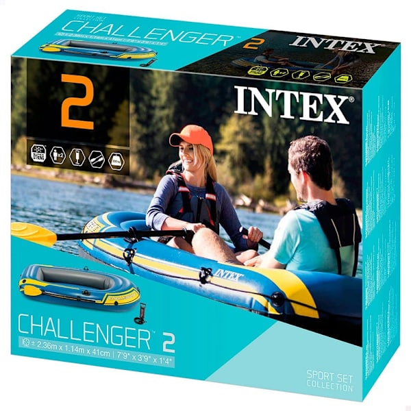 Intex Gummibåd Challenger 2 Gul,Blå 1 Place