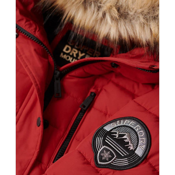 Superdry Pufferjacka Fuji Mid Length Röd XS Kvinna