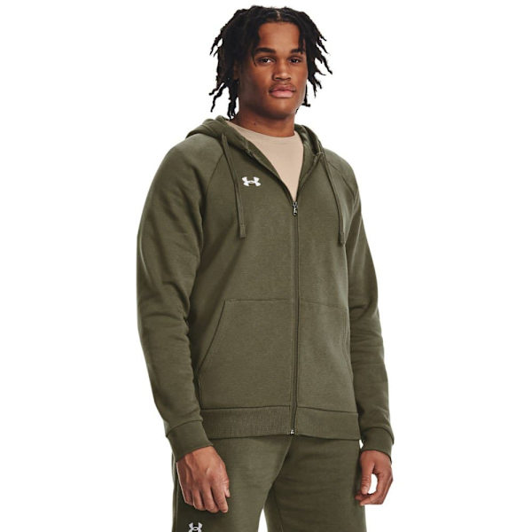 Under Armour Sweatshirt Med Fuld Lynlås Rival Fleece Grøn L / Regular Mand