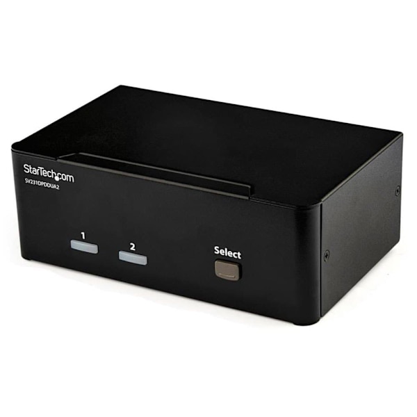 Startech Kvm Displayport Dual Monitor 2 Port 4k Svart