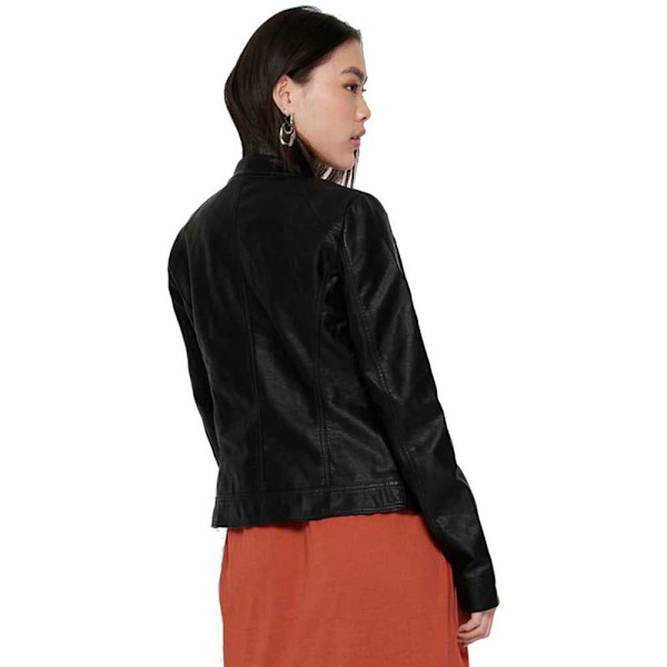 Only Jakke Bandit Faux Leather Biker Sort 42 Kvinde