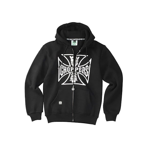 West Coast Choppers Sweatshirt Med Fuld Lynlås Og Logo Sort M Mand