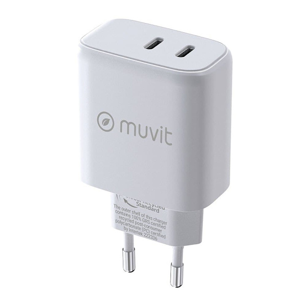 Muvit For Change Usb-c Väggladdare Pd 45w + Pd 20w