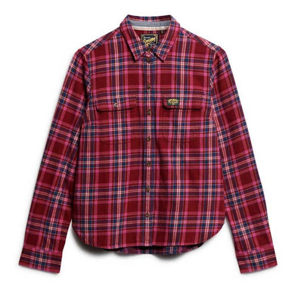 Superdry Lumberjack Check Flannel Overtrøje Rød 2XS Kvinde
