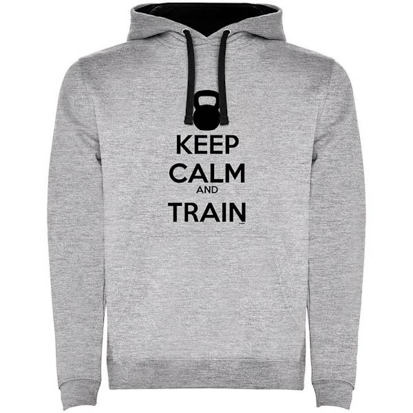 Kruskis Tvåfärgad Luvtröja Keep Calm And Train Grå M Man