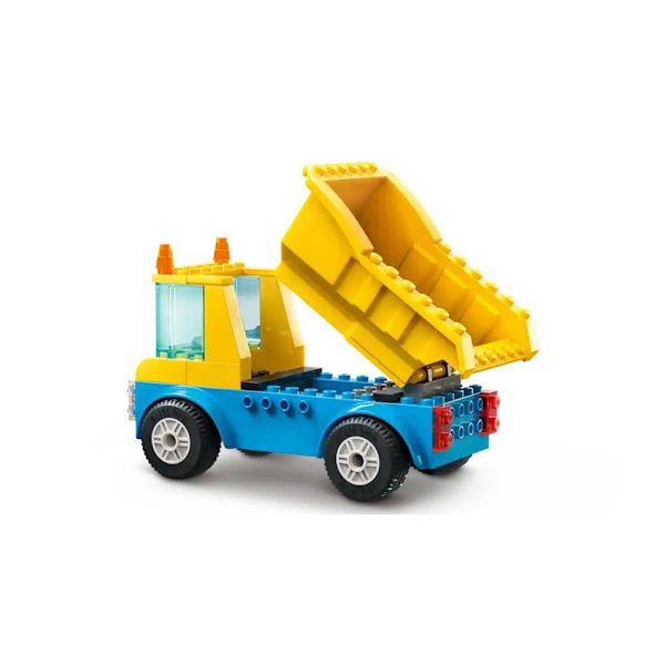 Lego Arbejds-og Kranbiler Med Nedrivningsbold Gylden