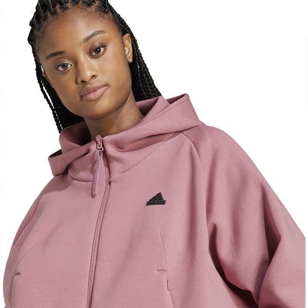Adidas Z.n.e Sweatshirt Med Lynlås Rosa L / Regular Kvinde