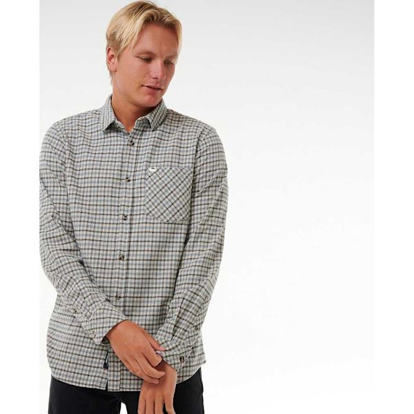 Rip Curl Classic Surf Checked Pitkähihainen Kauluspaita Harmaa XL Mies