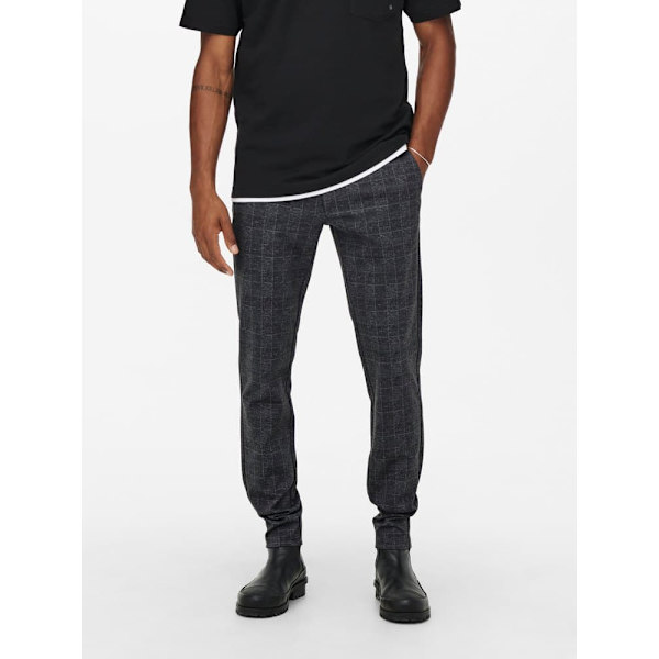 Only & Sons Byxor & Sons Onsmark Checks 9887 Svart 32 / 34 Man