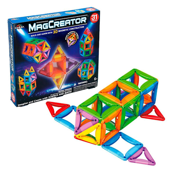 Cra-z-art Magnetisk Konstruktionsuppsättning Magcreator 31 Bitar Flerfärgad