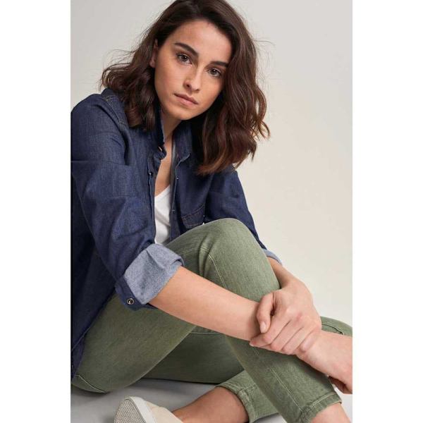 Salsa Jeans Fit Bomull Långärmad Skjorta Slim Blå M Kvinna