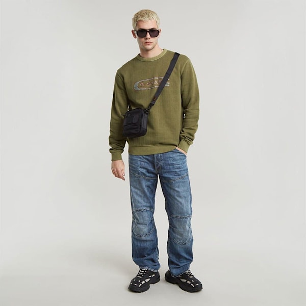 G-star Destroyed G Logo Washed Sweatshirt Grøn L Mand