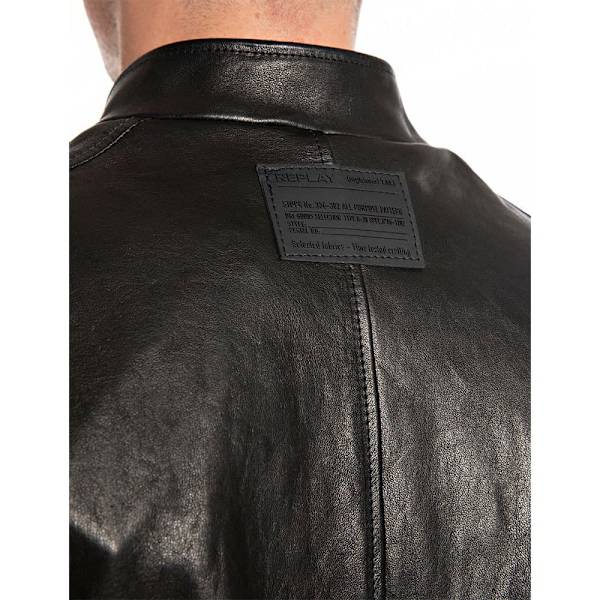 Replay Læderjakke M8385.000.84950 Sort M Mand