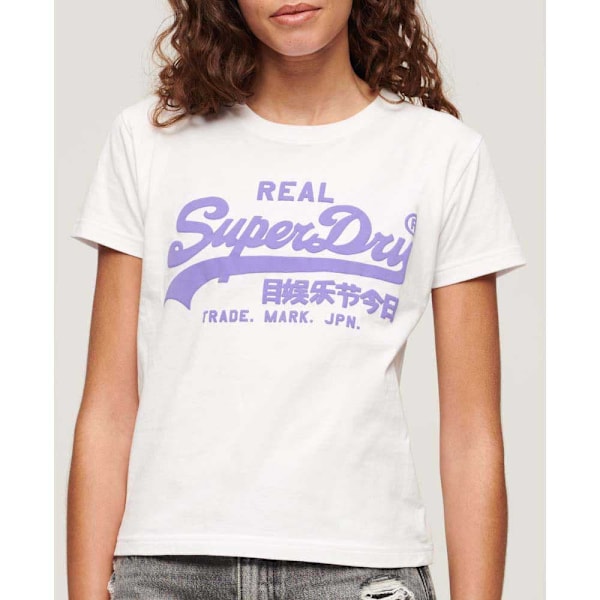 Superdry Neon Vl Graphic Fitted T-shirt Med Korta ärmar Vit XS Kvinna