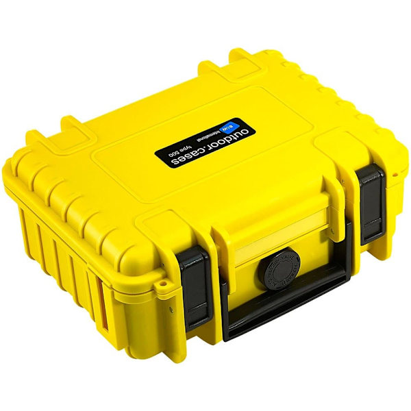 B&w Outdoor Case Type 500 With Pre-cut Foam Insert Keltainen