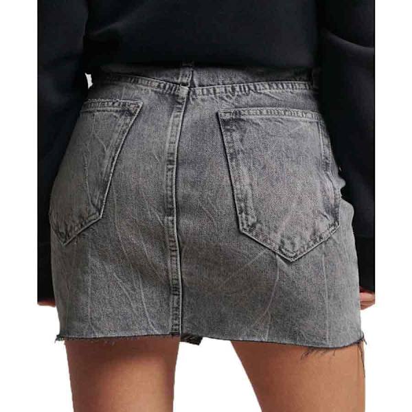 Superdry Nederdel Vintage Denim Mini Grå 28 Kvinde