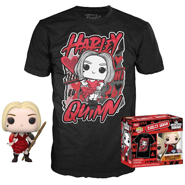 Funko Pop And Tee Dc Comics Escuadron Suicida Harley Quinn Punainen M