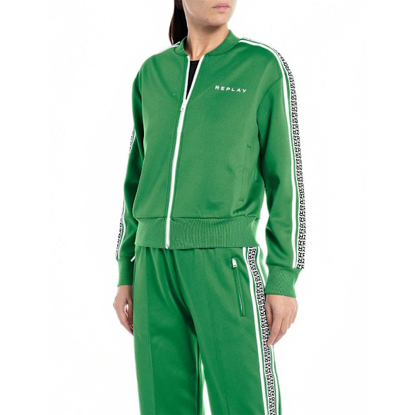 Replay Sweatshirt Med Full Dragkedja W3101 .000.23590 Grönt M Kvinna