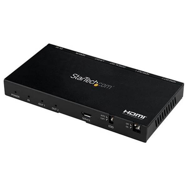 Startech Hdmi Splitter 2 Port Hdmi 2.0 Musta
