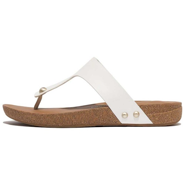Fitflop Iqushion Leather Toe-post Tofflor Vit EU 39 Kvinna