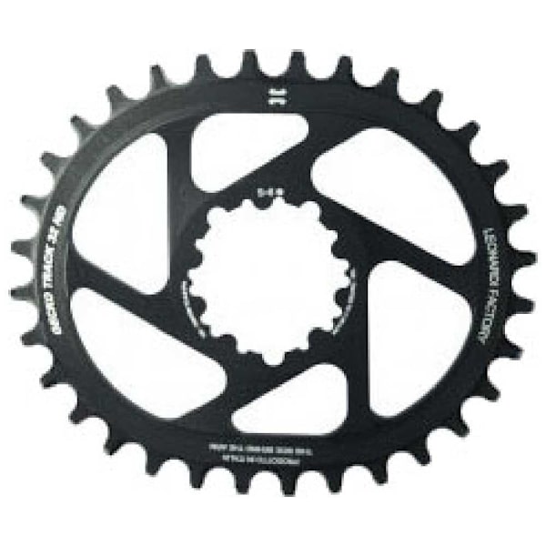 Leonardi Racing Direkte Montering Gecko Track Sram Gxp 6 Mm Offset Oval Kæderring Sort 34t