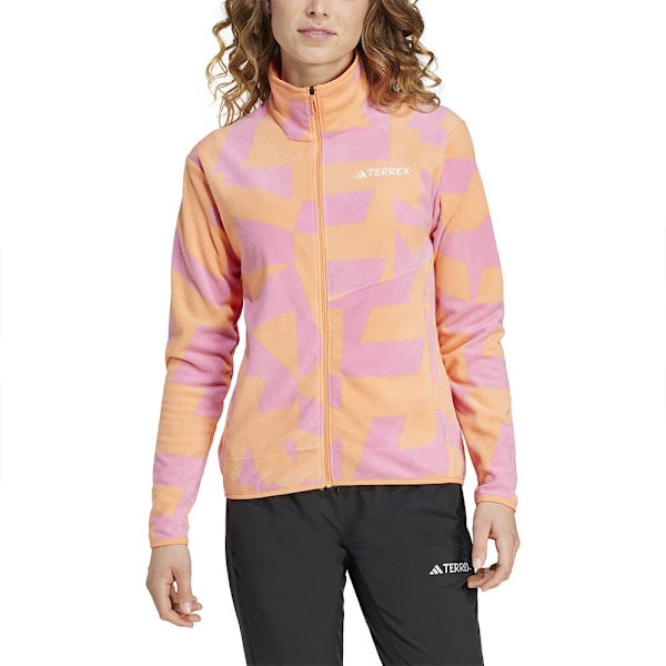 Adidas Terrex Multi Printed Fleecejacka Med Dragkedja Vit,Rosa M Kvinna