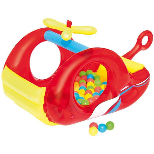 Bestway Uppblåsbar Lekpool Med Bollar Helicopter 132x79x68 Cm Röd