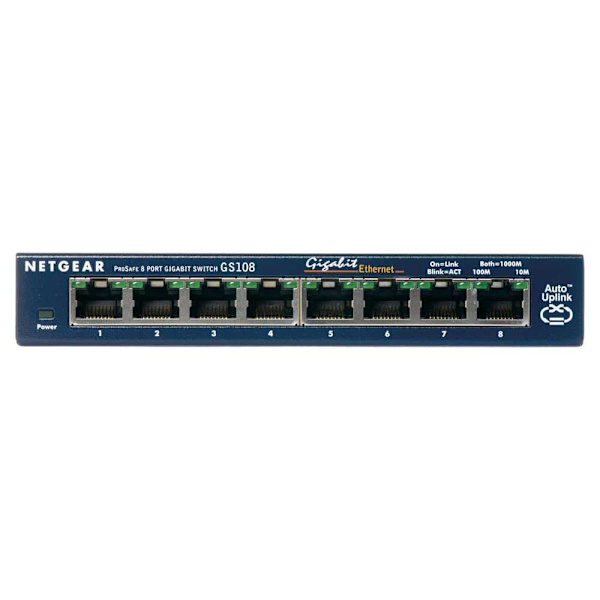 Netgear Gs108 8 Port Hub Switch Blå
