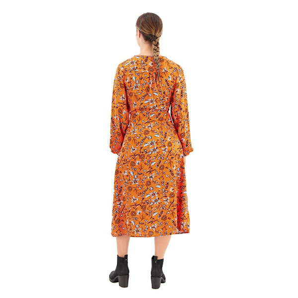Superdry Lyhythihainen Midi-mekko Printed V Tea Oranssi M Nainen