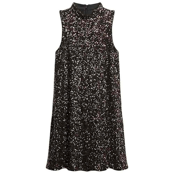 Superdry Sequin A Line ærmeløs Kort Kjole Søvfarvet M Kvinde