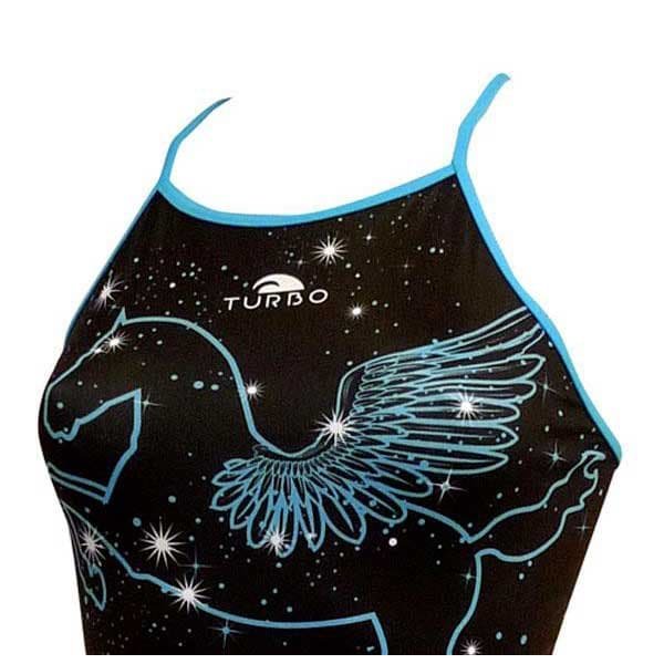 Turbo Badedragt Med Tynd Rem Pegaso Sort 9-10 Years Pige