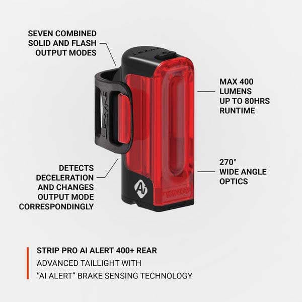 Lezyne Strip Alert Drive Pro 400 Pyöräilylamppusarja Punainen 400 Lumens
