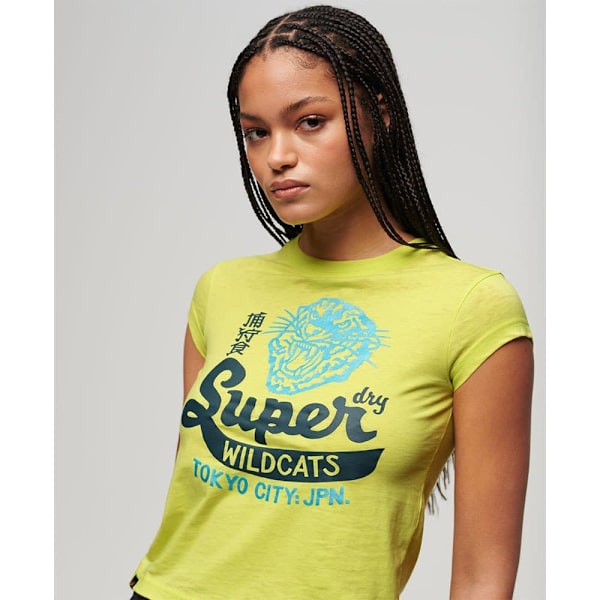 Superdry Varsity Burnout Cap Lyhythihainen T-paita Keltainen XS Nainen