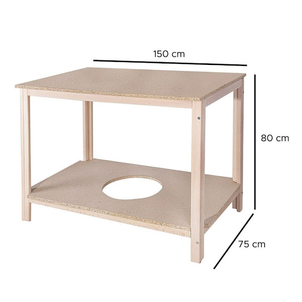 Wellhome Rektangulärt Bårbord 150x80x75 Cm