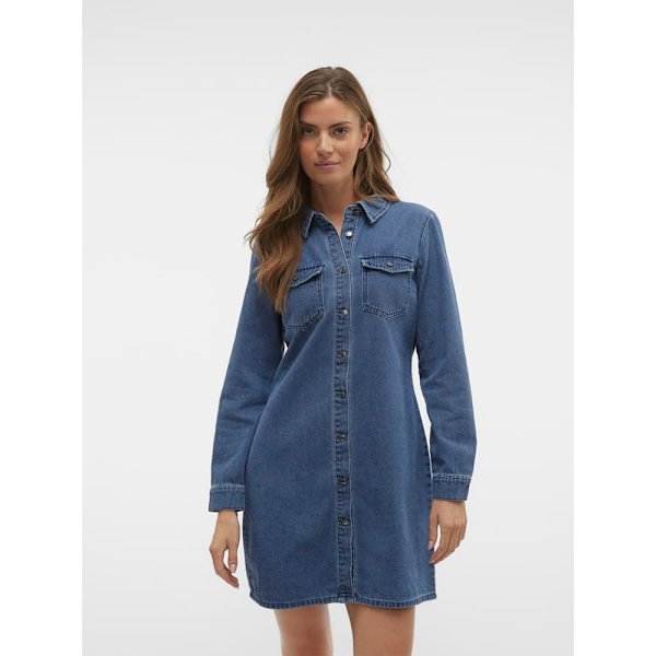 Vero Moda Jennie Langærmet Kort Kjole Blå M Kvinde
