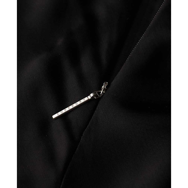 Superdry Kort Kjole Uden ærmer Satin Racer Sort XS Kvinde