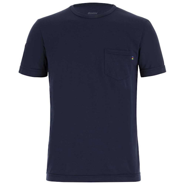 Santini Kortärmad T-shirt Uci Technical Blå L Man