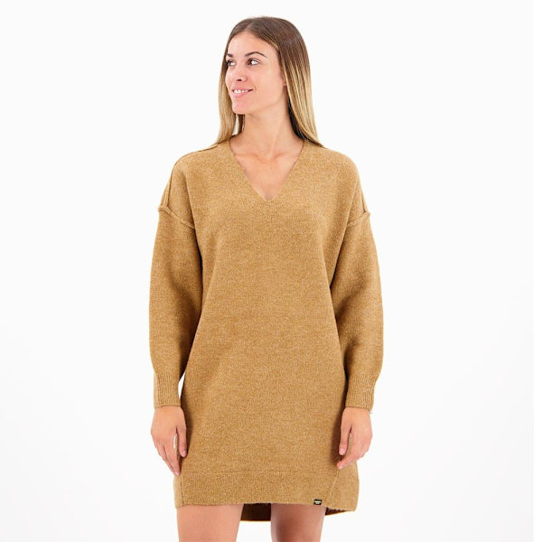 Superdry Langærmet Kort Kjole V Jumper Brun M Kvinde