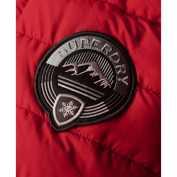 Superdry Puffer Jakke Fuji Longline Rød S Kvinde