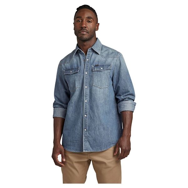 G-star Lang ærmet Skjorte 3301 Regular Fit Blå XL Mand