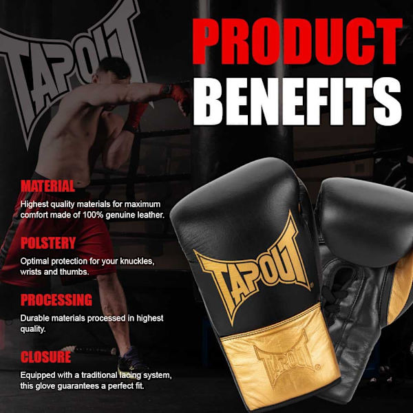 Tapout Boksehandsker I Læder Lockhart Sort 10 oz R