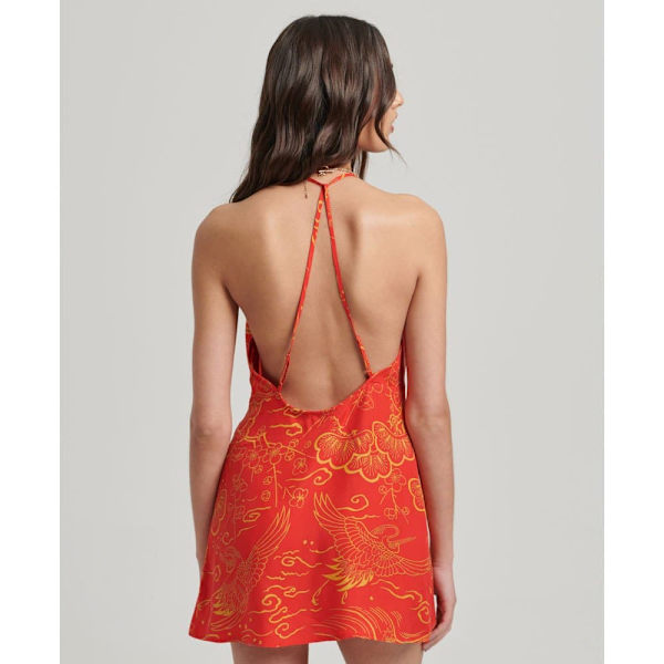 Superdry Kjole Vintage Mini Slip Halter Rød S Kvinde